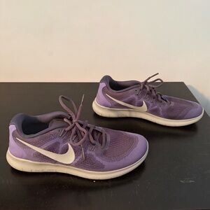 Nike Women's Purple Mesh Running Sneakers with White Swoosh